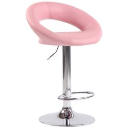 CLP Tabouret de bar Olinda en similicuir Rose/Chrome - violet polyester 312896_0