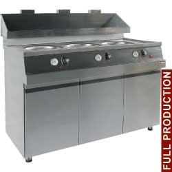 Friteuse gaz - 3 cuves rondes en acier inoxydable 13L chacune - Mika/3-N_0