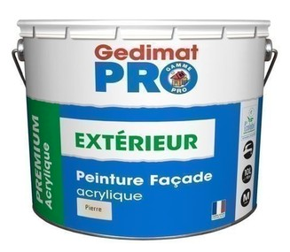 Peinture façade acrylique certifiée Écolabel Gedimat 10L - coloris pierre - REF 24528078_0