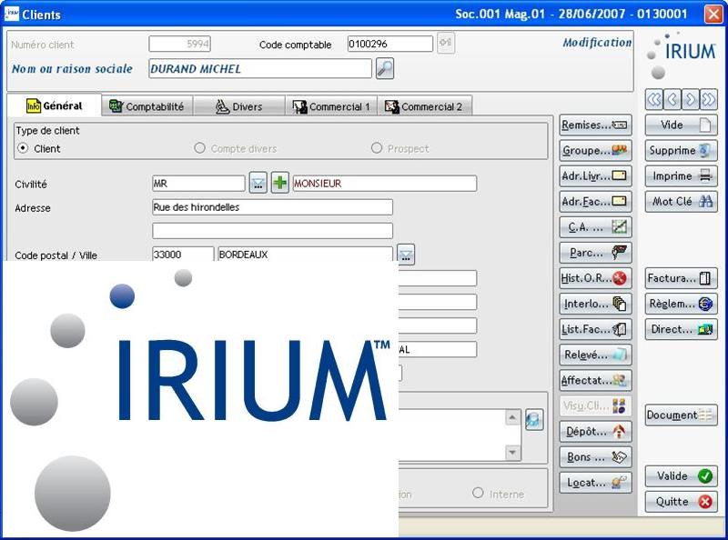 Progiciel de gestion intégrée - irium 10_0