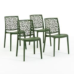 RATTATAN Set 4 Chaises en polypropylène avec fibre de verre empilables pour extérieur et jardin, bar et restaurant, cuisine design moderne - ANNA -_0