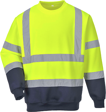 Sweat-shirt haute-visibilité jaune marine B306 - 3XL - Normes EN ISO 20471 Classe 3_0