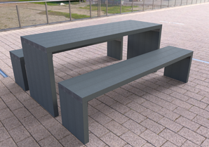 Table de pique-nique ARCHE - accessible PMR - plastique-composite - 180 x 162 x 73 cm - livrée montée - lattes renforcées_0