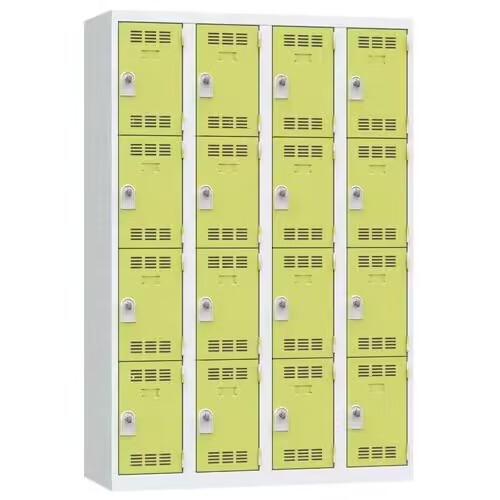 Vestiaire multicases 4 cases par colonne moraillon 4 gris clair vert_0