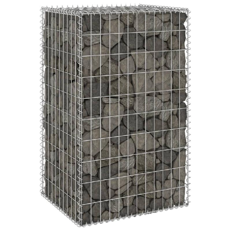 Vidaxl mur en gabion avec couvercles acier galvanisé 60x50x100 cm 147812_0