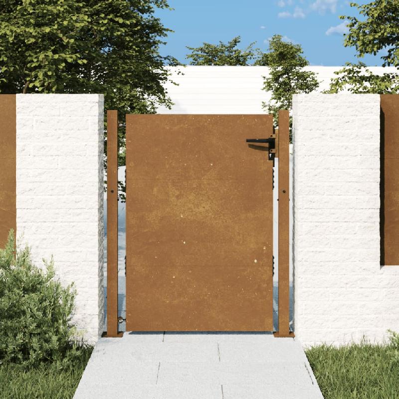 Vidaxl portail de jardin 105x130 cm acier corten 153264_0