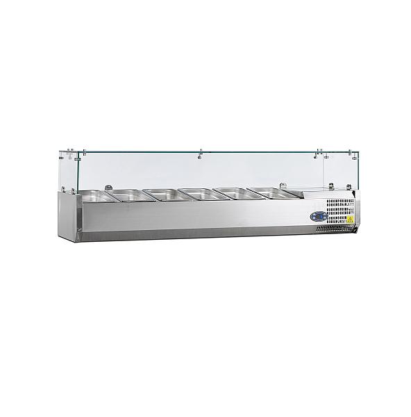 Vitrine à ingredients gn1/4 avec protection de verre - bac non inclus réfrigérée - VK33-150_0