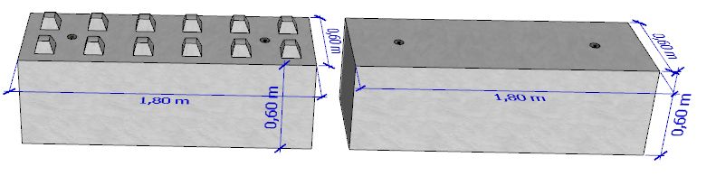 Bb600x600x1800 - bloc beton lego - stock bloc - poids 1,450 t_0