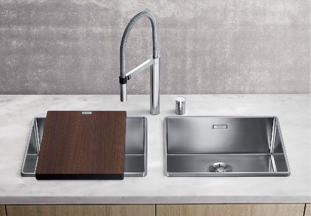 Blanco Attika XL 60 - Évier en inox avec cuve BLANCO CLARON XL - Système d'évacuation InFino - Largeur du meuble sous-évier : 60 cm_0