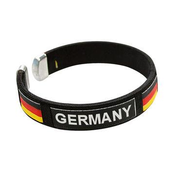 Bracelet publicitaire - drapeau de l'Allemagne - anneau en métal et gaine textile_0