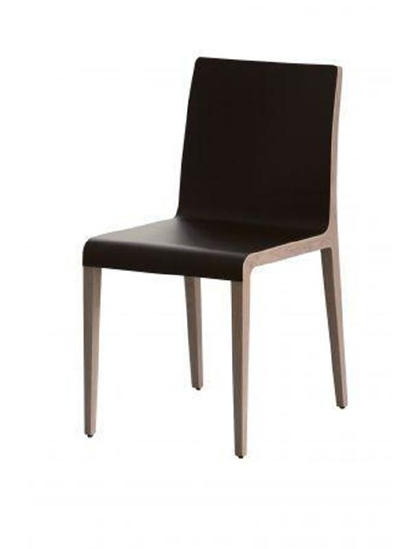 Chaise zen - assise et dossier en bois - finition wengé, chêne blanchi, gris, noyer clair ou blanc_0