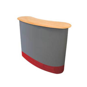 Comptoir de stand Grafik - léger, repliable et transport facile avec tablette bois et étagères incluses_0