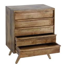 Décoshop26 - Buffet commode avec 5 tiroirs en bois de manguier 81 x 65 x 43 cm 04_0005977 - 3000261582236_0