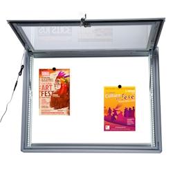 Edimeta Vitrine LED Intérieur / Extérieur fond métal 9 feuilles - gris Polycarbonate 214542_0