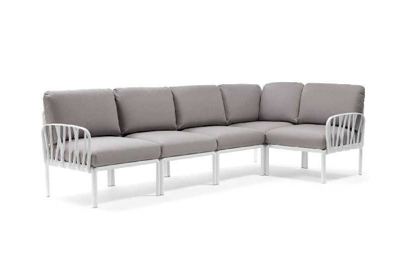 Koma 5 - Système modulaire d'assises configurable avec structure en polypropylène fiberglass, coussins déhoussables et résistants aux UV_0