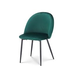 Kosmi Chaise ISALYS en tissu velours vert foncé - 3760301696551_0