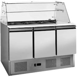 L2G - S903SQ - saladette refrigeree, pare-haleine verre droit +2/+8°c, gaz r600a, 3 portes GN1/1, CAP.4 GN1/1 - S903SQ_0