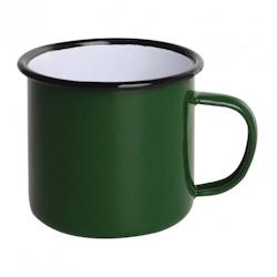 Olympia Mug en Acier Émaillé Vert et Noir 350 ml   Lot de 6 - blanc DC396_0