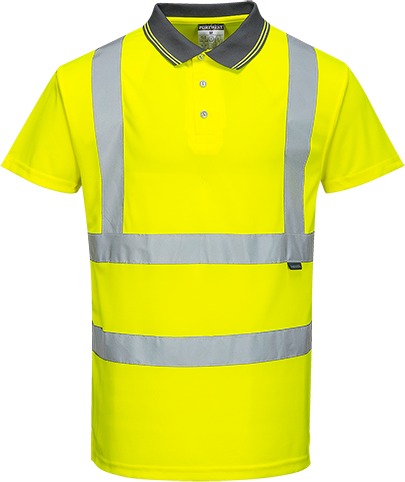 Polo hi-vis manche courte jaune S477 - respirant et certifié CE - taille XS_0