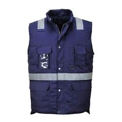 Portwest - Gilet de travail sans manches chaud avec bandes réfléchissantes IONA Bleu Marine Taille M - M bleu 5036108170982_0