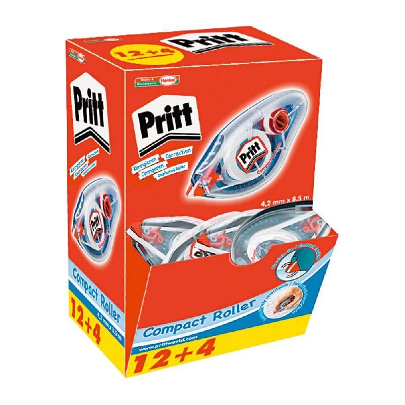 PRITT ROLLER DE CORRECTION  PRITT CLASSIQUE - 4,2 MM (ECO PACK 12 + 4 GRATUITS)