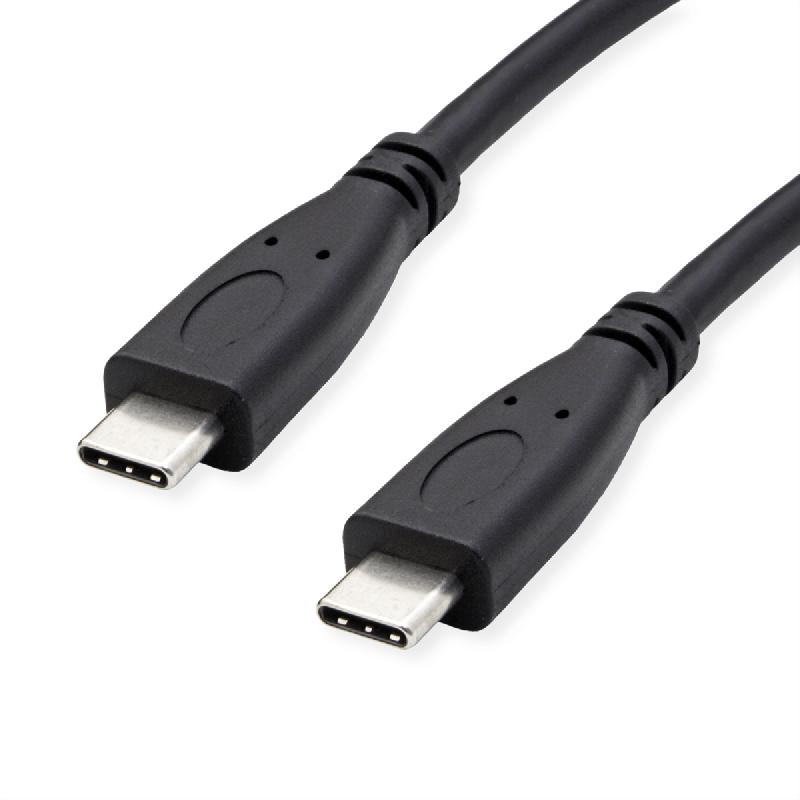 ROLINE GREEN Câble USB 3.2 Gen 2, avec PD (Power Delivery), avec Emark, C-C, M/M, noir, 0,5 m_0