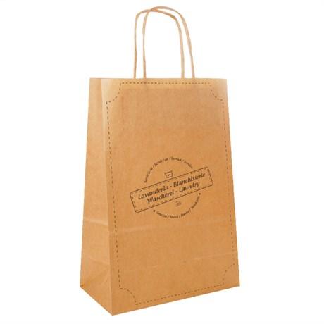 SAC CABAS POUR BLANCHISSERIE 90 G/M² 32+16X43 CM KRAFT NATUREL (VENDU PAR 250)