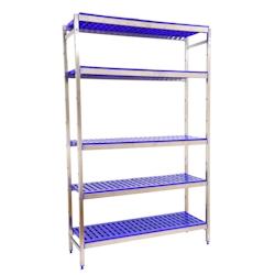 SimonRack Étagère en acier inoxyable initiel SIMONINOX 5 plateaux en polypropylène 2000x3290x400 mm (haut x largeur x profondeur) - 8425437075278_0