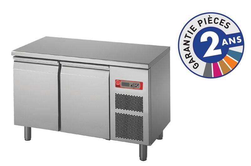 Soubassement réfrigéré positif - 140 L - Baron BR12CP02 - inox AISI 304 finition satinée - 2 portes, 2 tiroirs + 1 porte ou 4 tiroirs_0