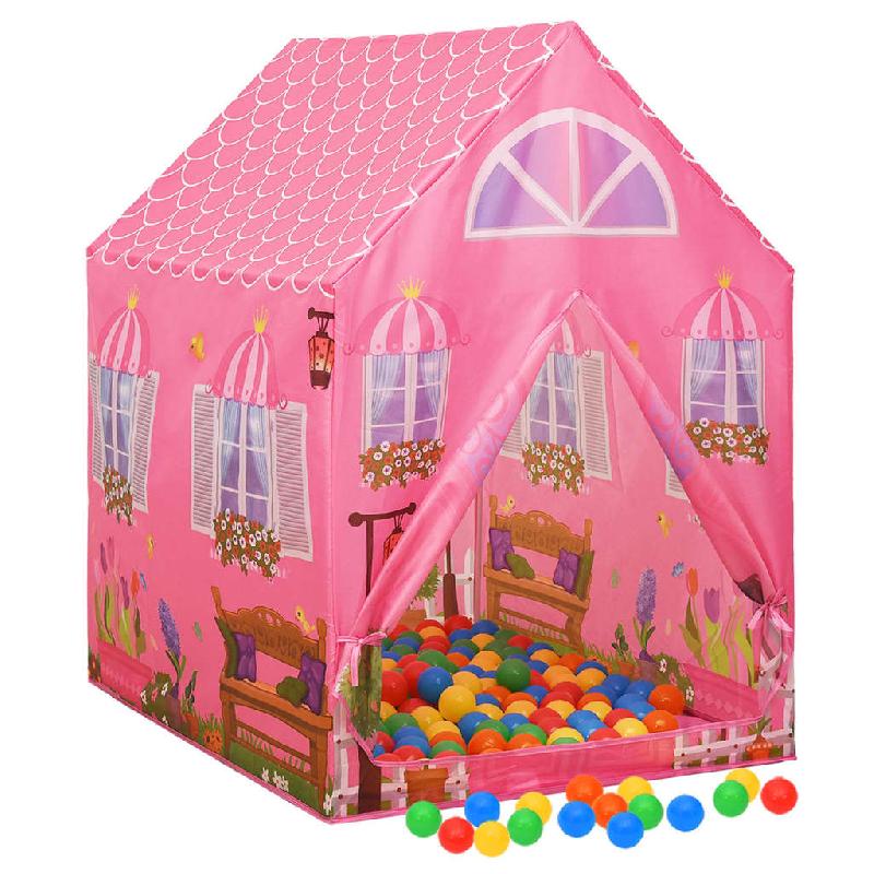 TENTE DE JEU POUR ENFANTS AVEC 250 BALLES 69 X 94 X 104 CM ROSE 02_0005193_0