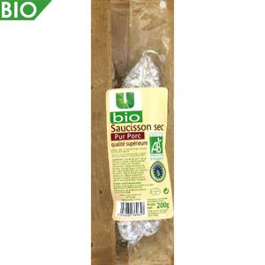 U BIO SAUCISSON SEC PUR PORC 200 G_0