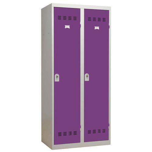 Vestiaire industrie salissante - 2 serrures - gris clair et violet - Dimensions 800x500x1800 mm_0