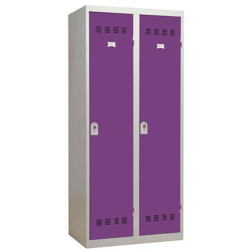 Vestiaire industrie salissante 2 serrure gris clair violet_0