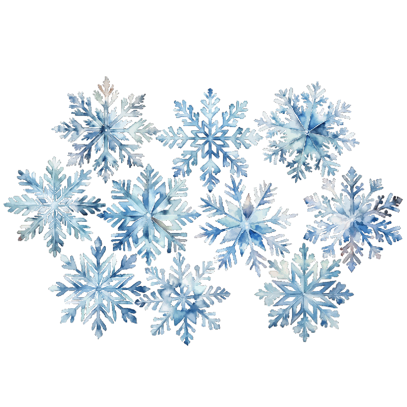 10 stickers de fenêtre flocons de neige aquarelle - occultants translucides pour vitres et fenêtres_0