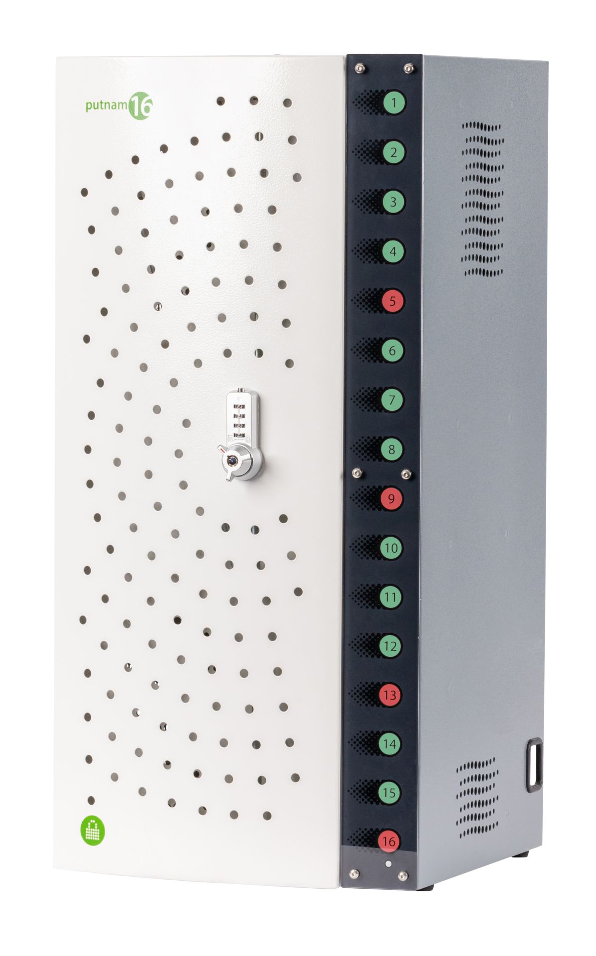 Armoire de rechargement compacte et sécurisée - LocknCharge Putman 16 - 16 appareils mobiles, USB-C PD, fixation murale_0