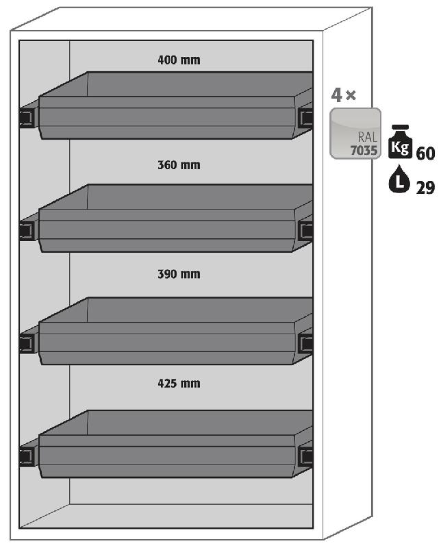 ARMOIRE SÉCURITÉ S-CLASSIC-90 S90.196.120.WDAS GRIS CLAIR - MANUTAN COLLECTIVITÉS