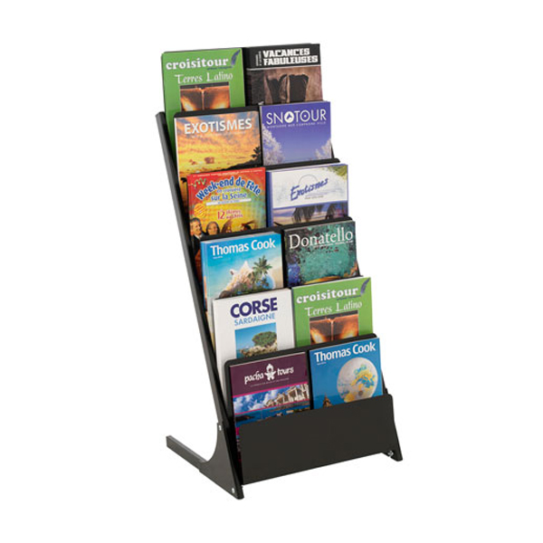 Black-Line multi-cases accueil - Présentoir brochures multiformats 6 niveaux - Réf : 340601_0