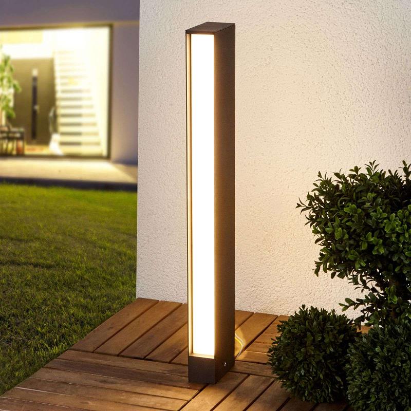 BORNE LUMINEUSE LED CARRÉE HOLLY EN GRIS GRAPHITE