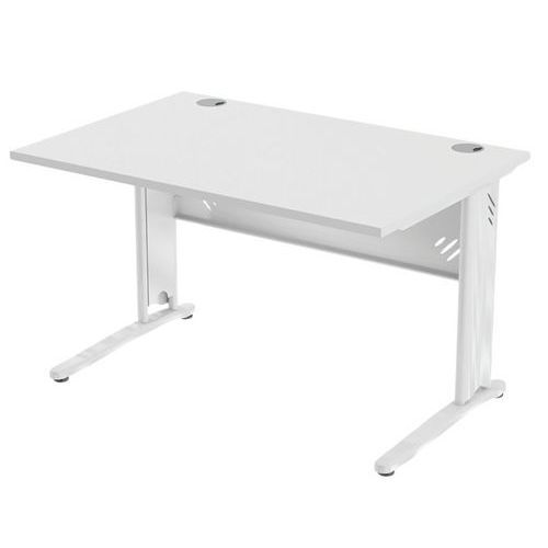 BUREAU MÉTA VDF MÉTAL 120 X 80 CM BLANC BLANC - MBA