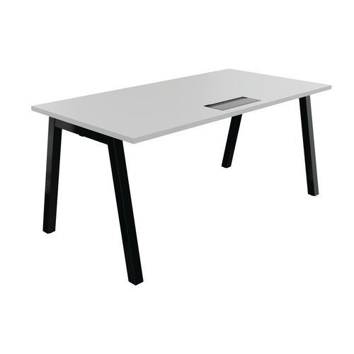 BUREAU PARTAGE 160 X 80 CM AVEC TOP ACCESS GRIS / NOIR - BURONOMIC