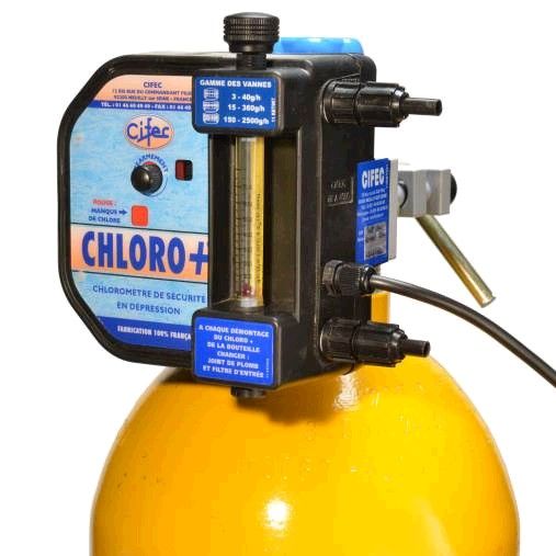 Chloromètre de sécurité CHLORO - désinfection de l'eau par chlore gazeux pur - corps en Chloraflon® - capacité jusqu'à 10 kg/h_0