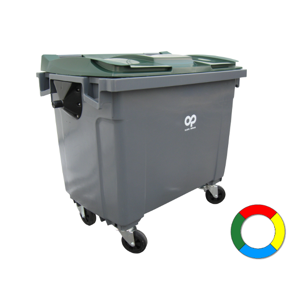 Conteneur poubelle bicolore - 770 litres Gris / Jaune (RAL 1018)_0