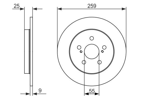 Disque de frein Bosch 0986479721 - boîte de 2 disques pour montage arrière - disque plein 5 trous_0