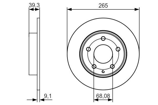Disque de frein Bosch 0986479C26 - boîte de 2 disques, arrière, type plein_0