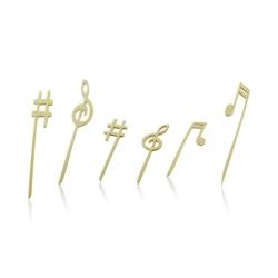 ECOLOMIQUE - 100 Pcs - Piques en bambou décor musique - 9 cm, parfaits pour vos réceptions. - ECO210BBZIK90 - Bambou ECO210BBZIK90_0