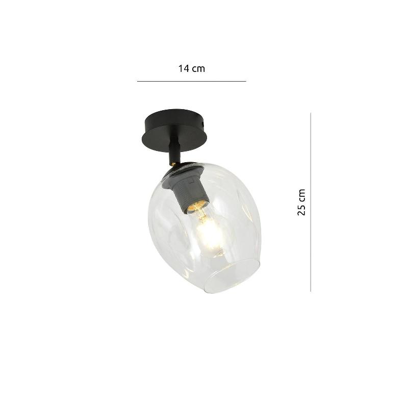 EMIBIG LIGHTING PLAFONNIER FLOW 1 À UNE LAMPE TRANSPARENT