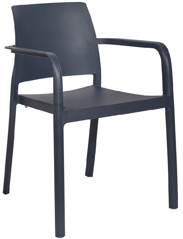 Fauteuil Dock - Empilable en polypropylène avec fibre de verre - Traitement anti-UV - Couleurs Anthracite, Taupe, Moka_0