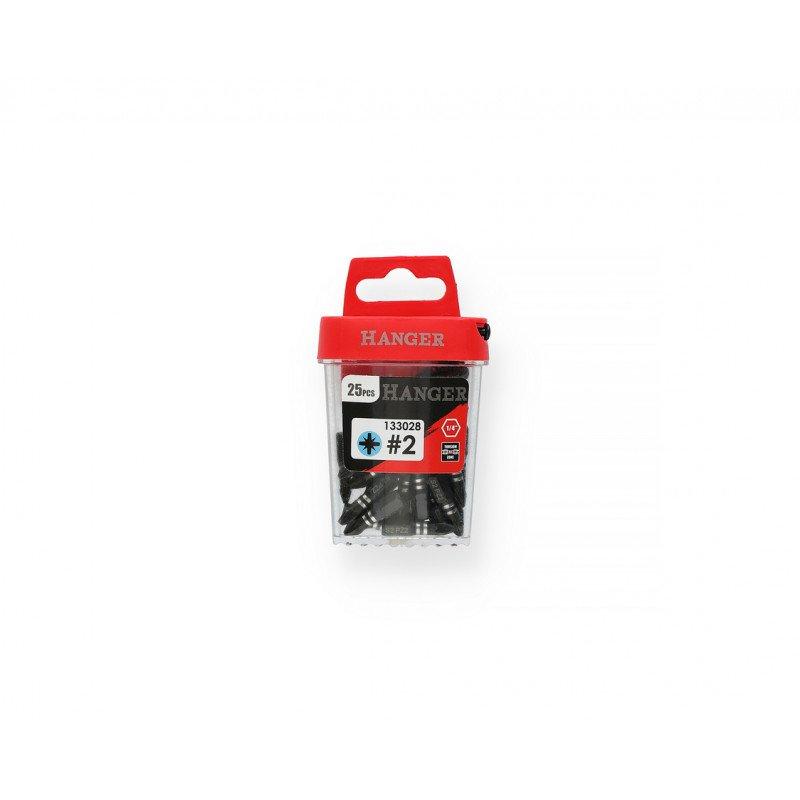 BOITE DE 25 EMBOUTS À CHOCS IMPACT PZ2 25MM - HANGER - 133028