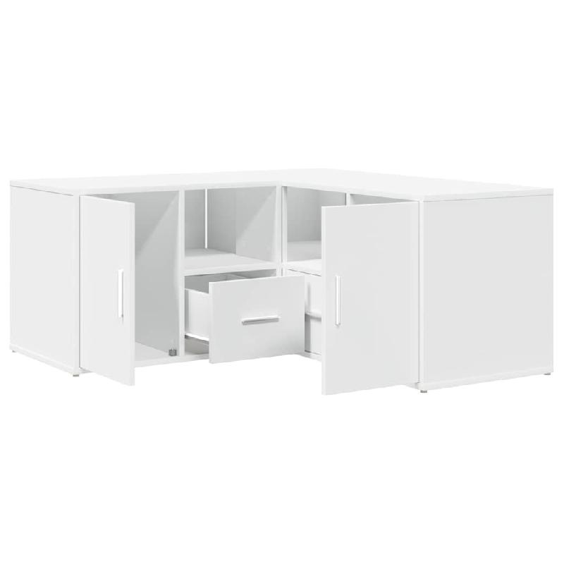 Helloshop26 - Armoire d'angle blanche design pratique grand rangement 160 x 40 x 45 cm en bois d'ingénierie blanc 02_0055647 - blanc Bois massif 3000_0