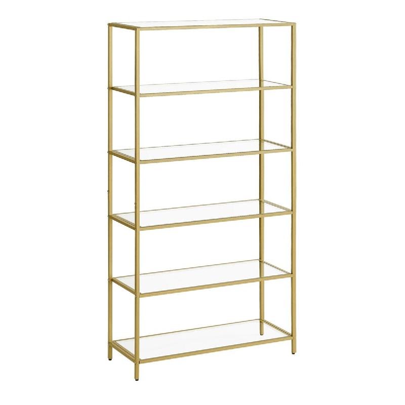 Helloshop26 - Étagère en verre à 6 niveaux bibliothèque étagère de rangement verre trempé facile à monter pour salle de bain salon 12_0005758_0